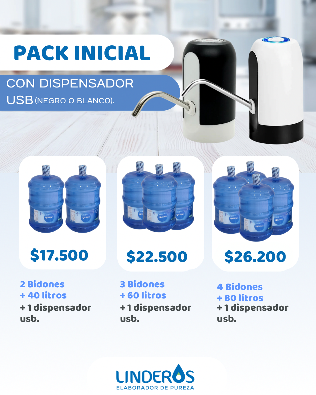 Pack Inicial USB 4 bidones